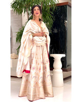Saba Azad In Handwoven Ivory Silk Lehenga