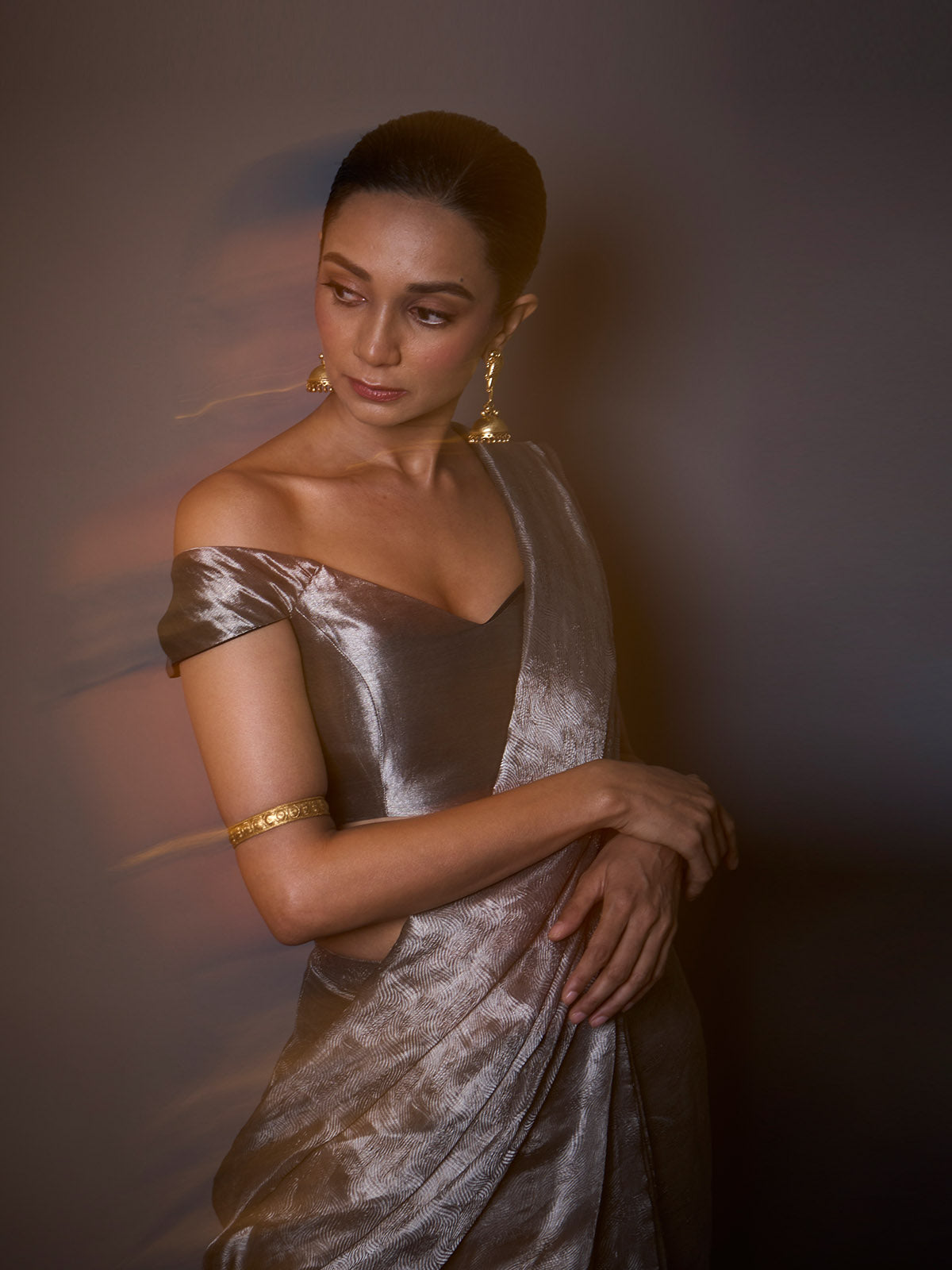 Ira Dubey in Nivi Handwoven Pre-draped Saree