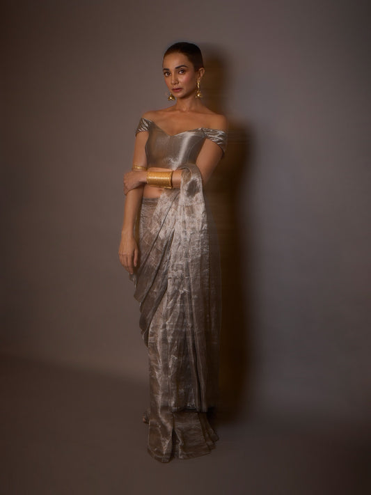 Ira Dubey in Nivi Handwoven Pre-draped Saree