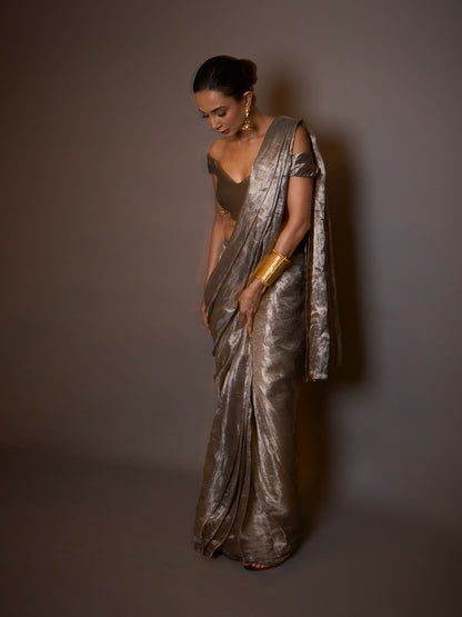 Ira Dubey in Nivi Handwoven Pre-draped Saree