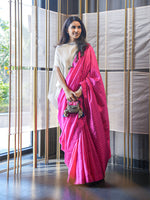 Rani Pink Pin Stripe Saree