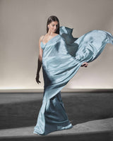 Handwoven Ice Blue Silk Saree