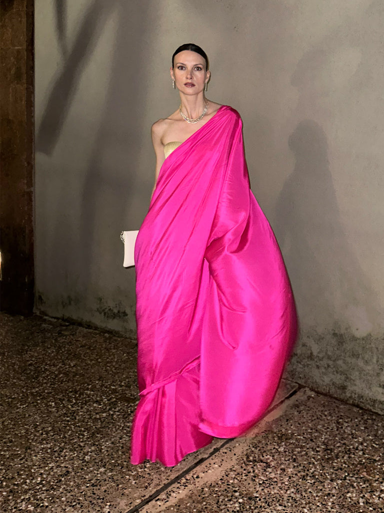 Handwoven Ekaya Pink Silk Saree