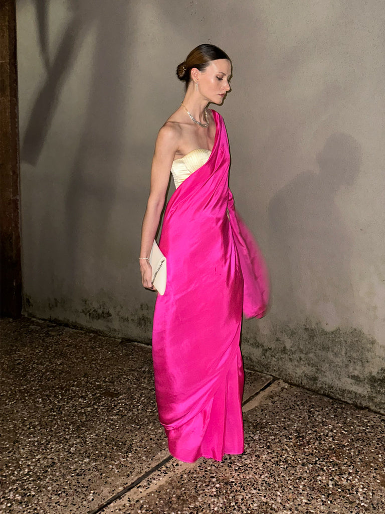 Handwoven Ekaya Pink Silk Saree