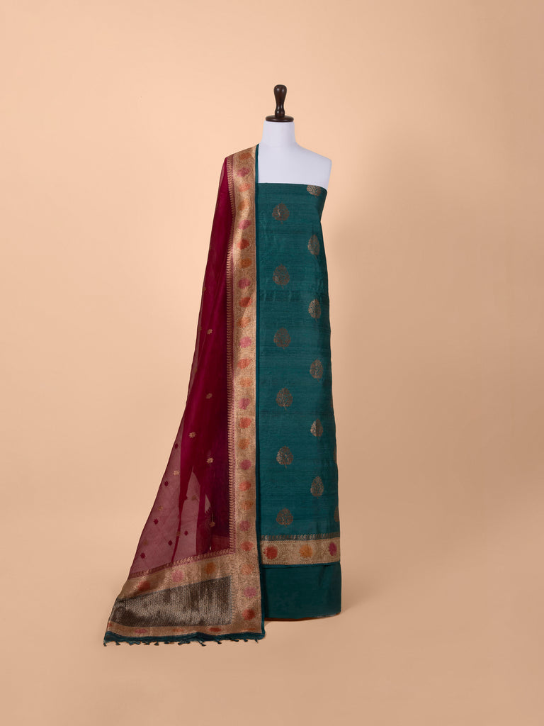 Handwoven Green Tussar Suit Piece