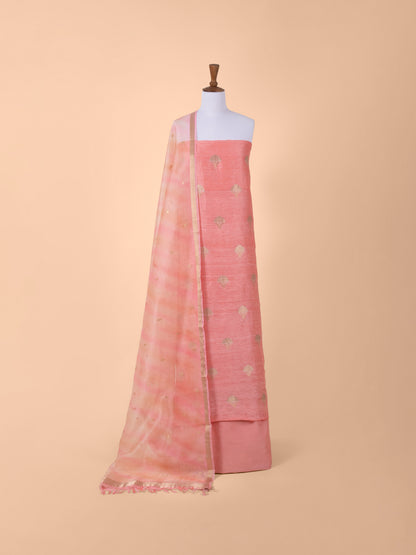 Handwoven Peach Linen Suit Piece