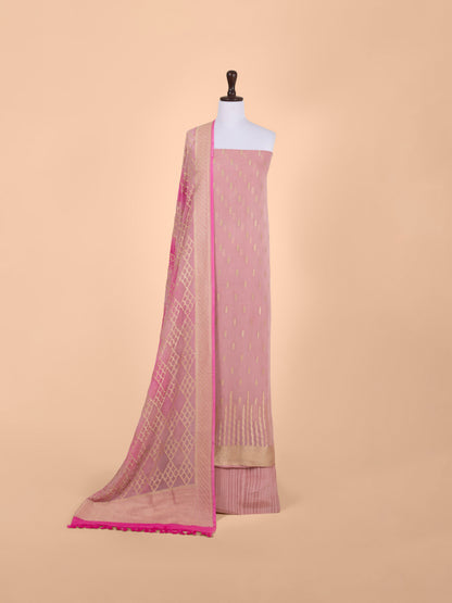 Handwoven Pink Georgette Suit Piece