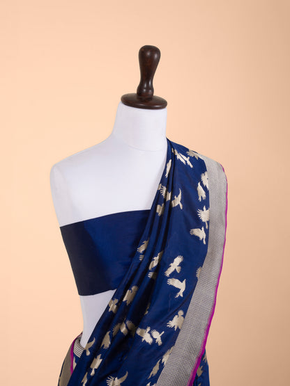 Handwoven Blue Silk Saree