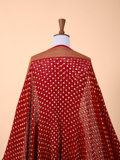 Handwoven Red Georgette Dupatta