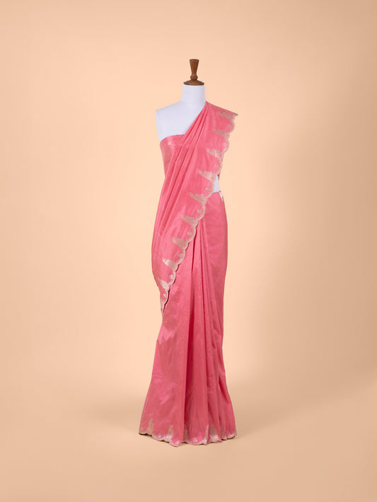 Handwoven Pink Silk Saree