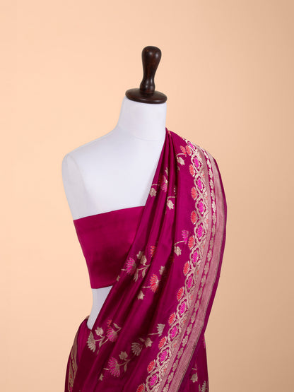 Handwoven Burgundy Silk Sari