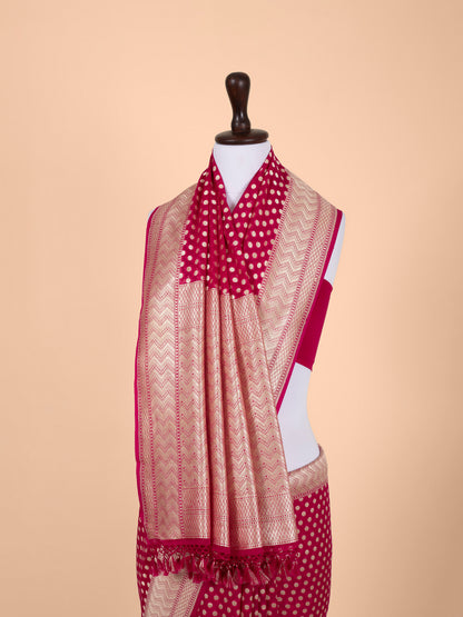 Handwoven Rani Pink Georgette Saree