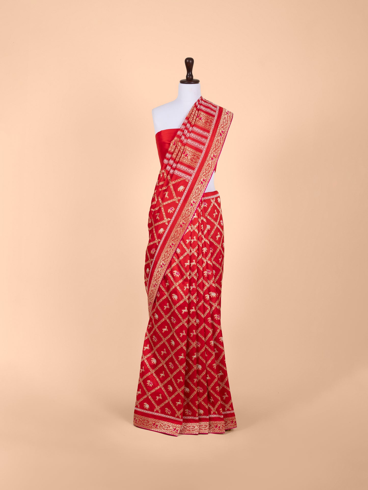 Handwoven Red Silk Saree