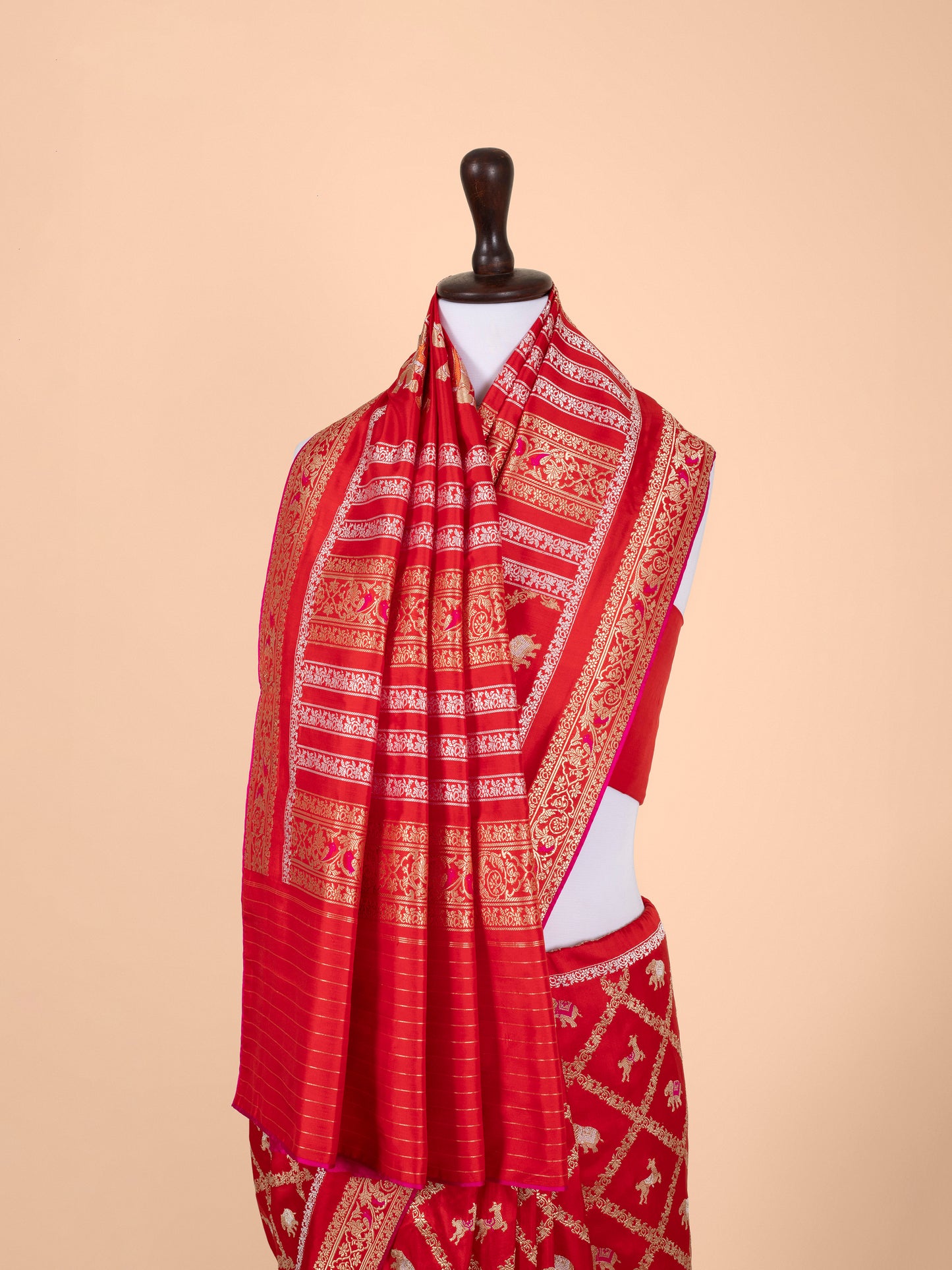 Handwoven Red Silk Saree