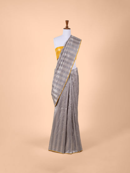 Handwoven Grey Silk Saree