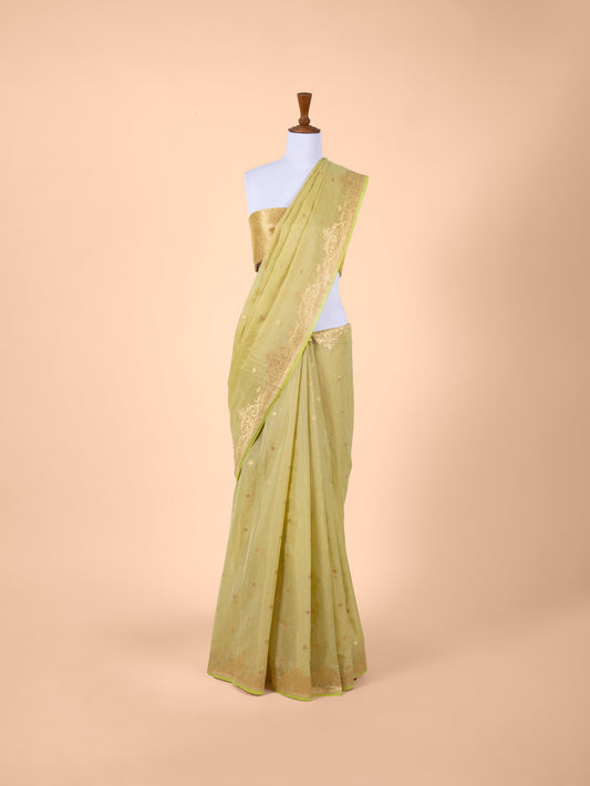 Handwoven Green Tissue Saree