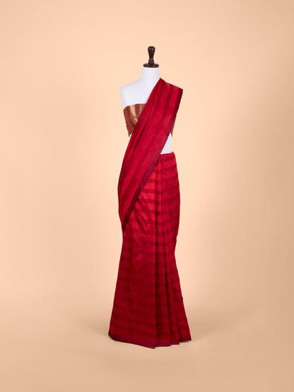 Handwoven Red Silk Saree