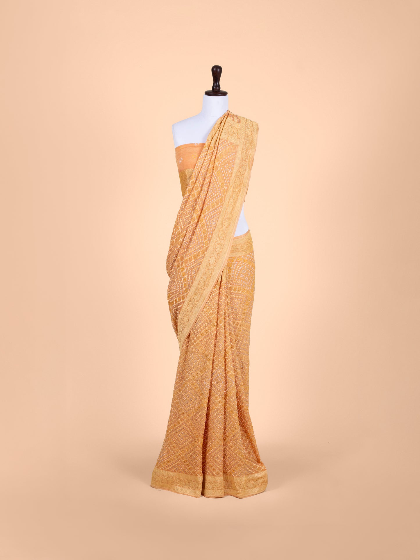 Handwoven Mustard georgette Saree