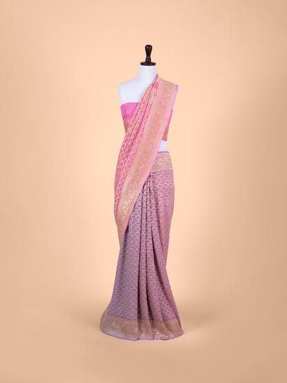 Handwoven Mauve Georgette Saree