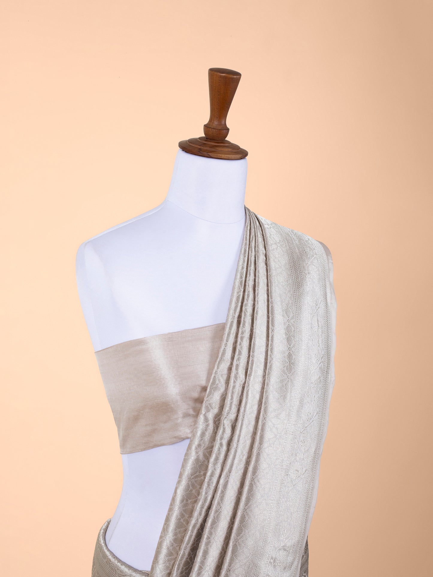 Handwoven Beige Silk Saree