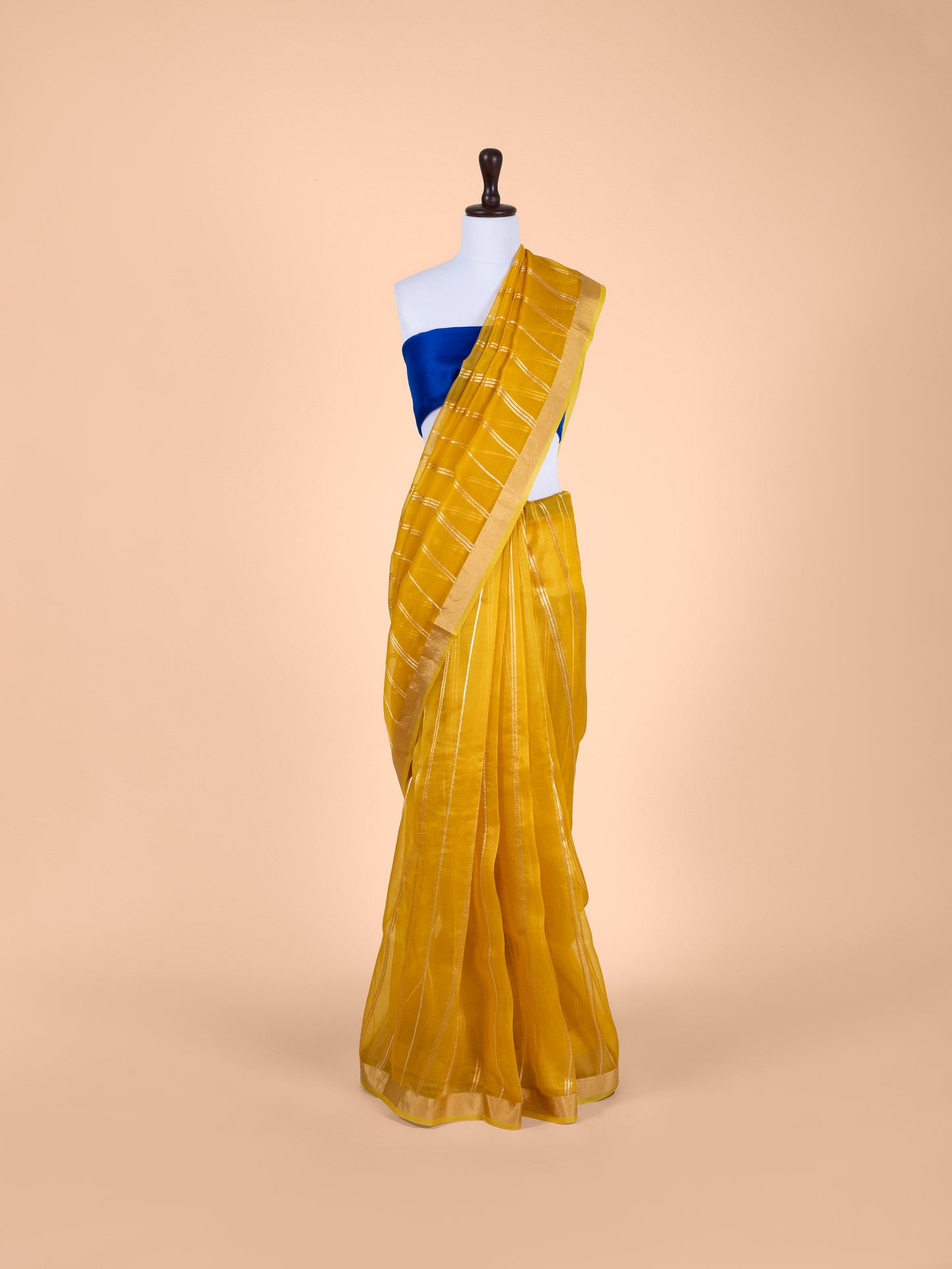 Handwoven Mustard Organza Saree