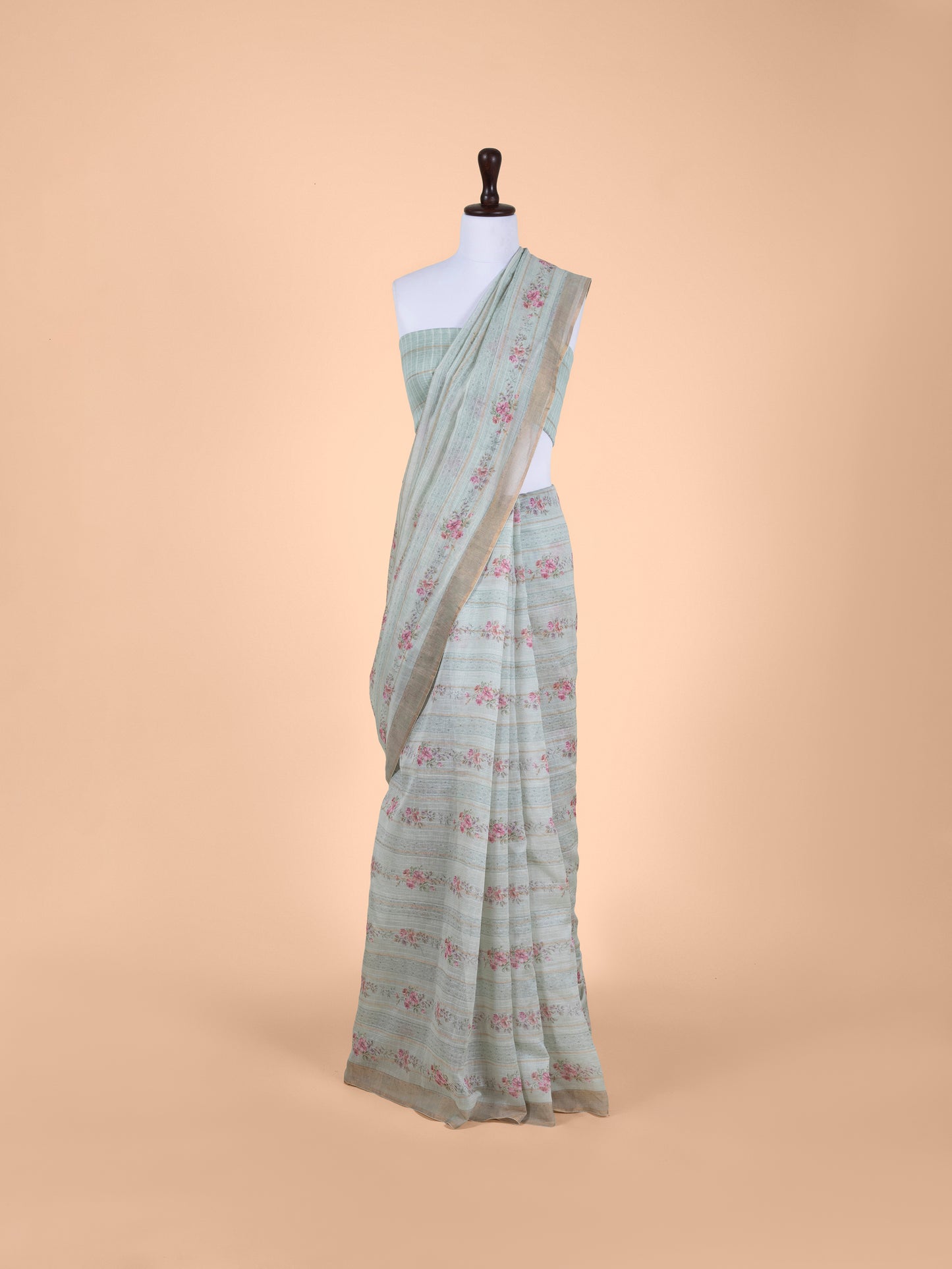 Handwoven Sea Green Chanderi Saree