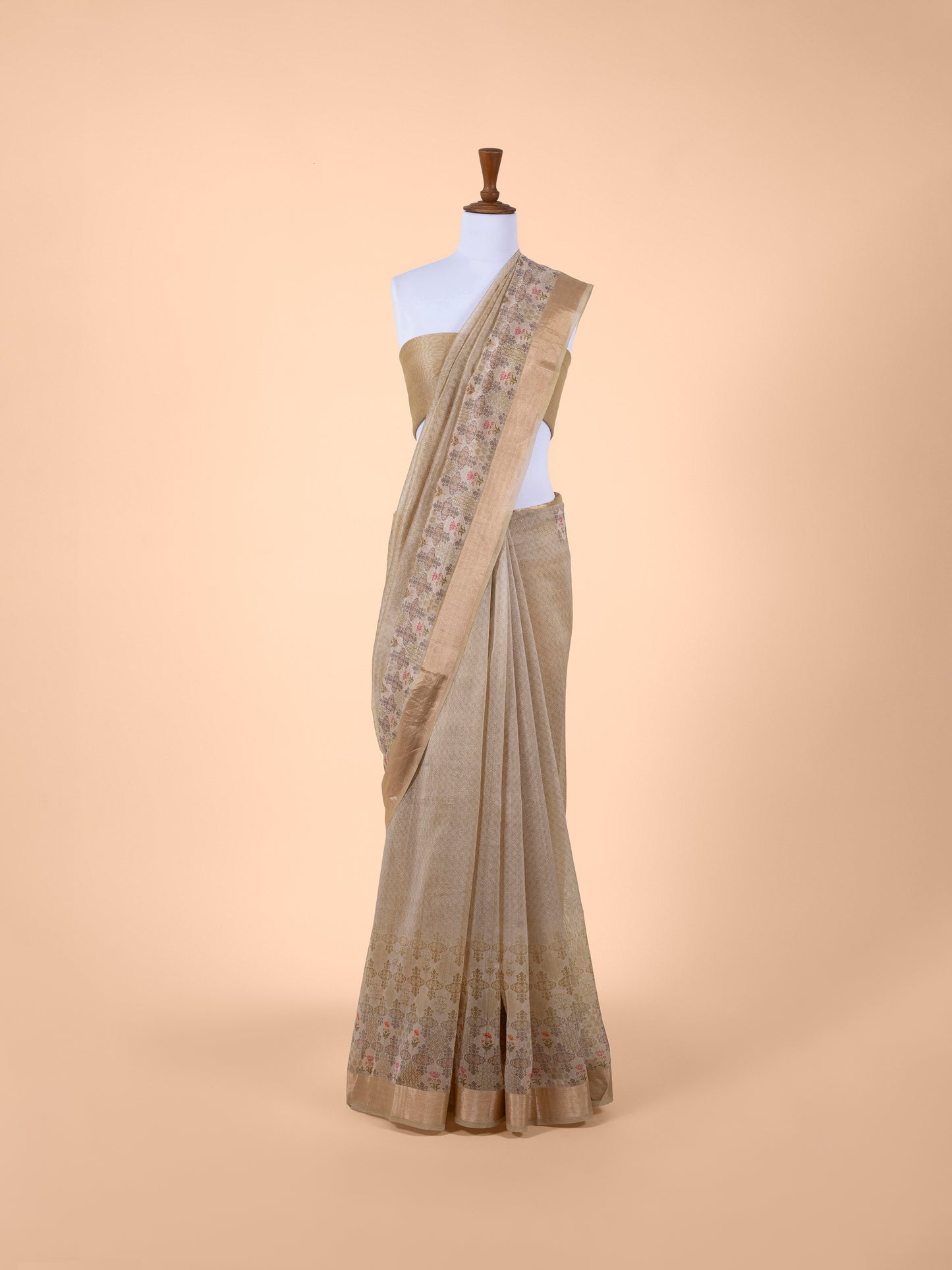 Handwoven Grey Chanderi Saree