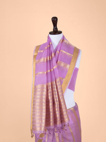 Handwoven Mauve Organza Saree