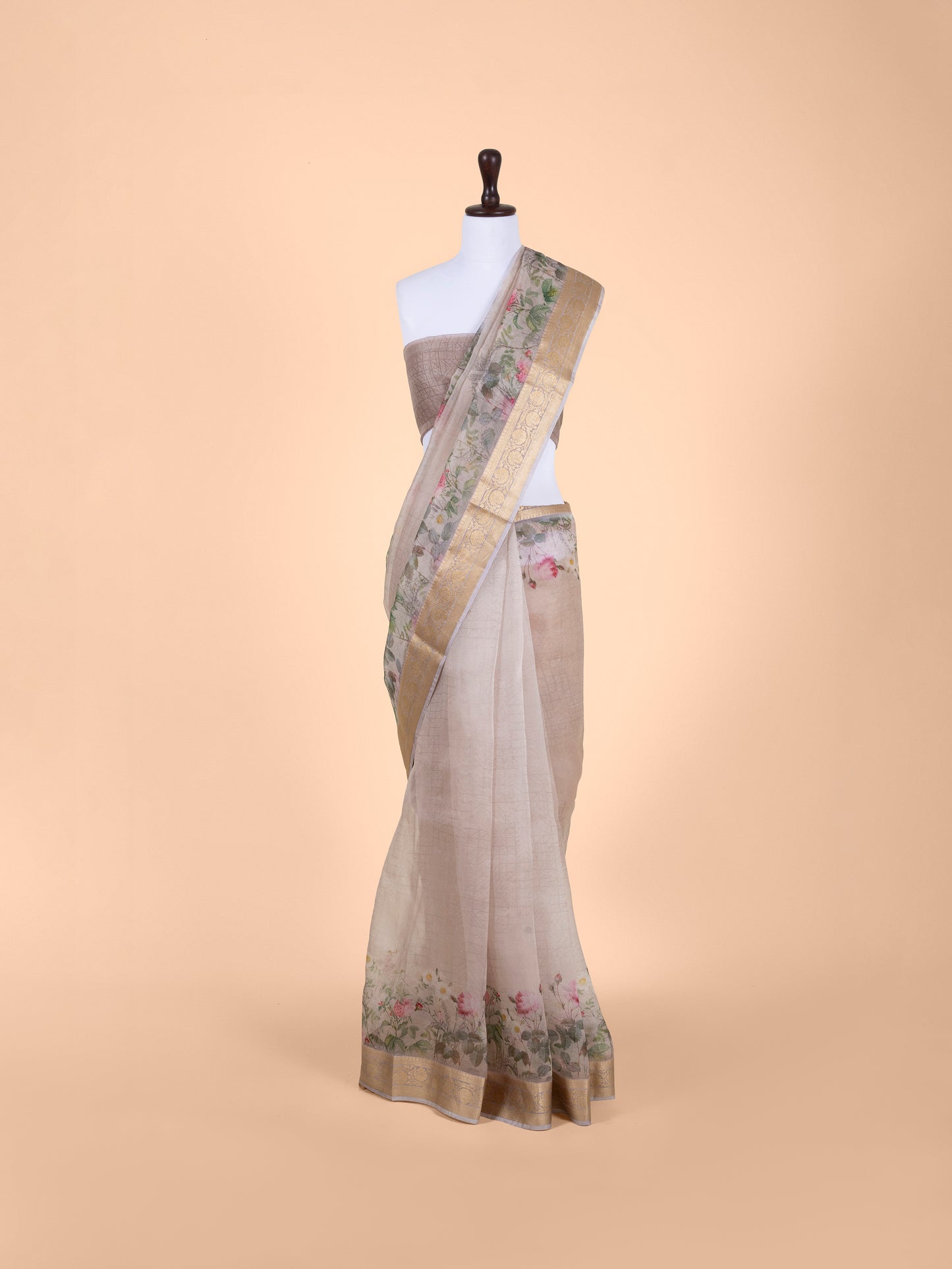 Handwoven Printed Organza Saree