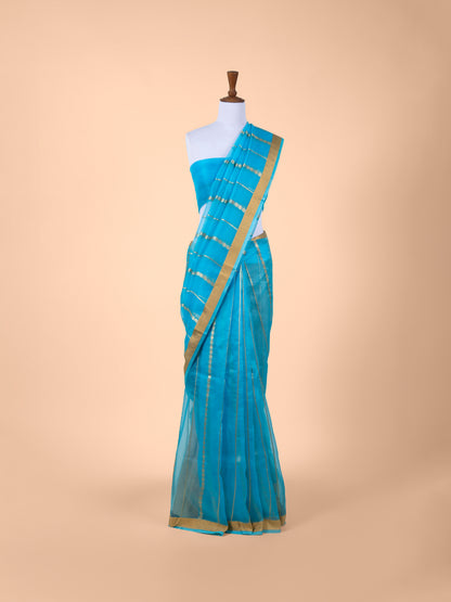 Handwoven Blue Organza Saree