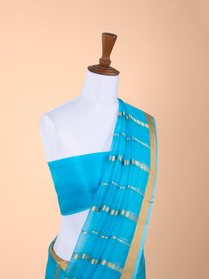 Handwoven Blue Organza Saree