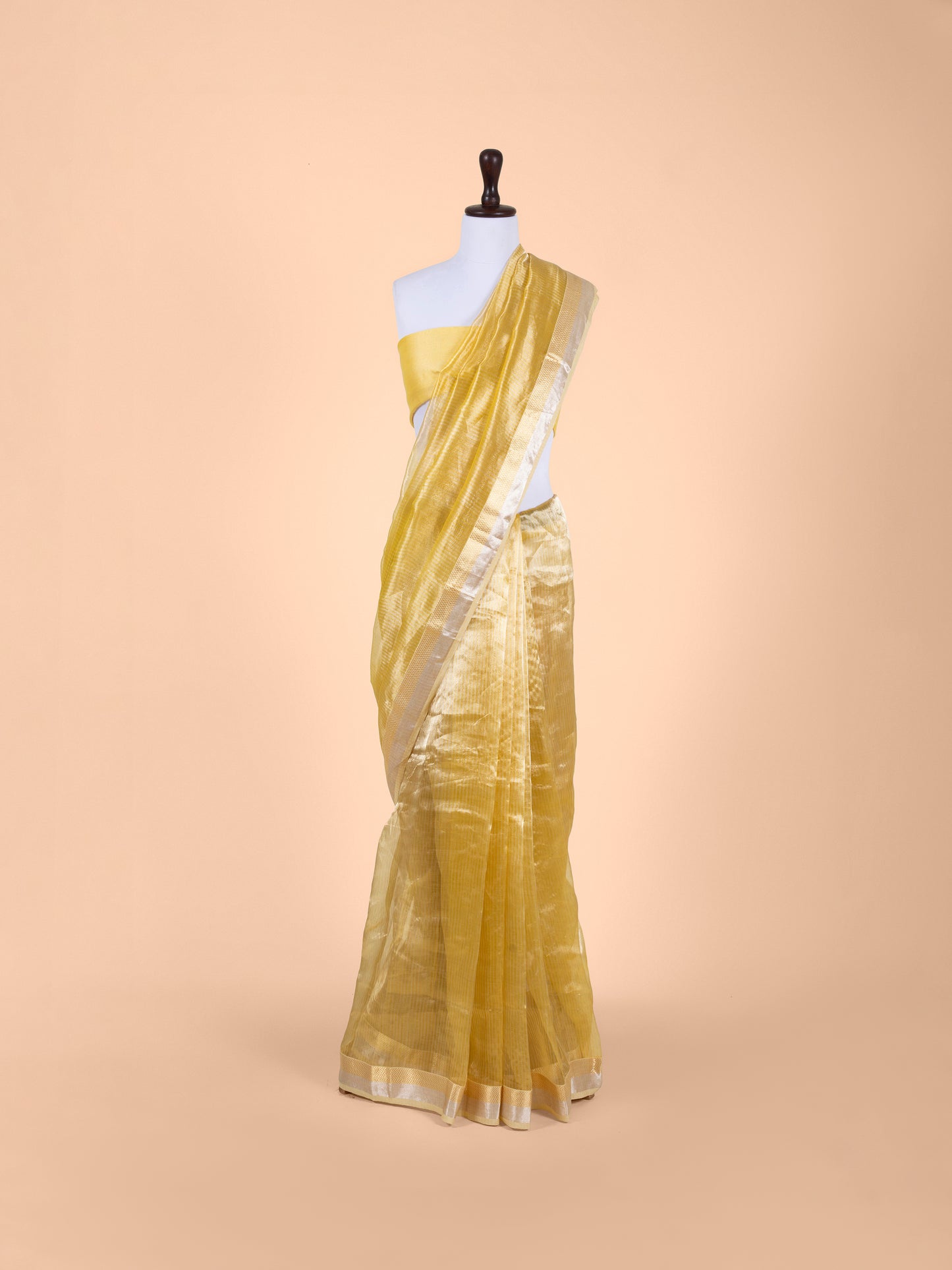 Handwoven Gold Tissue Organza Saree