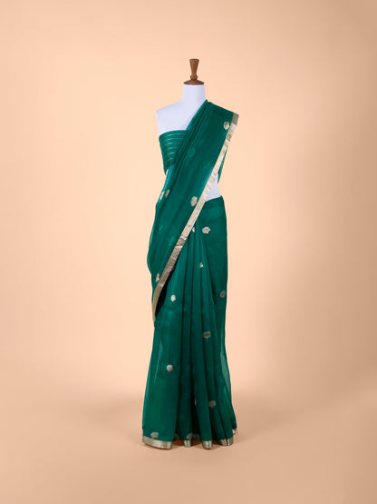 Handwoven Green Organza Saree