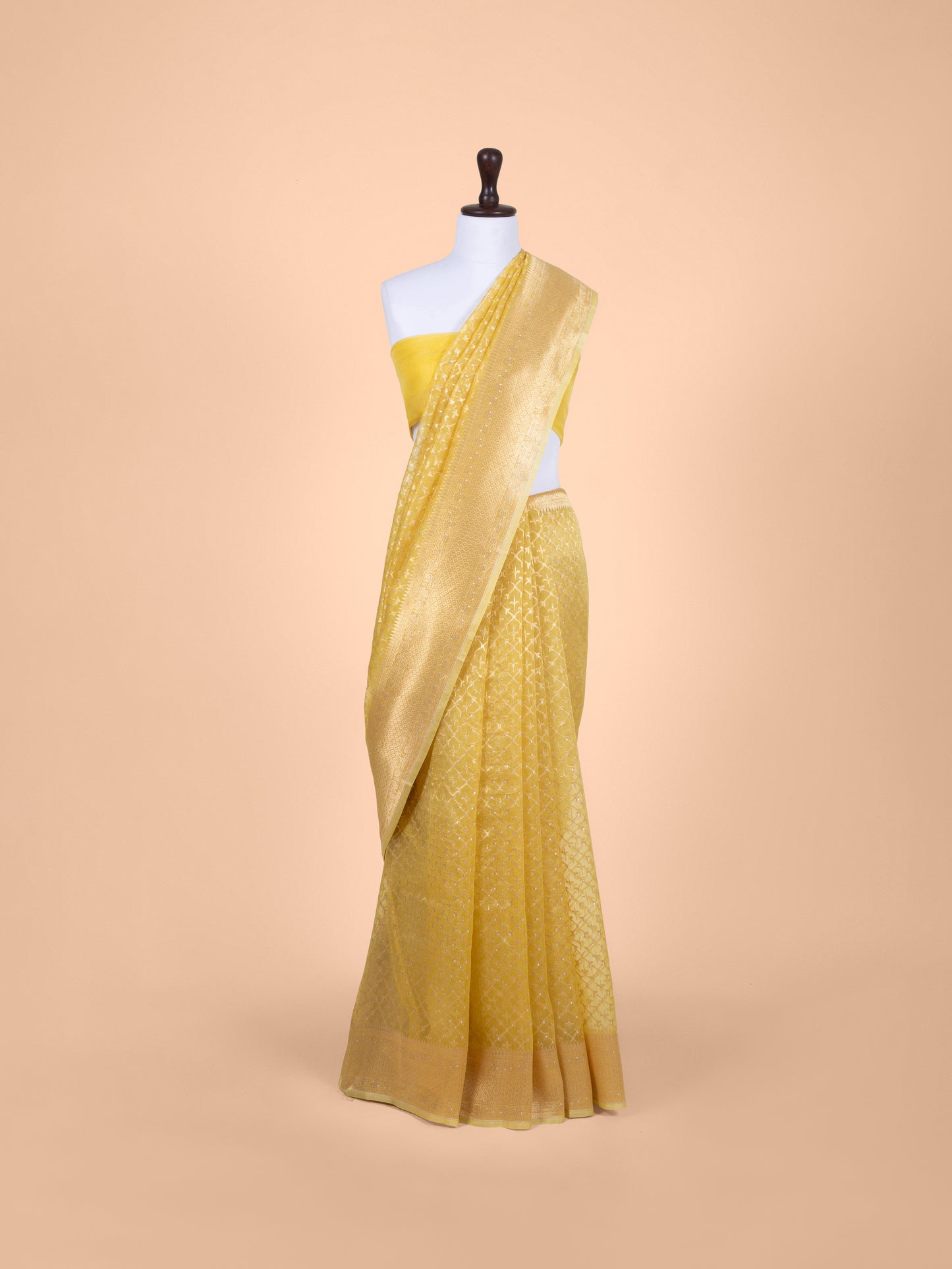 Handwoven Gold Organza  Saree