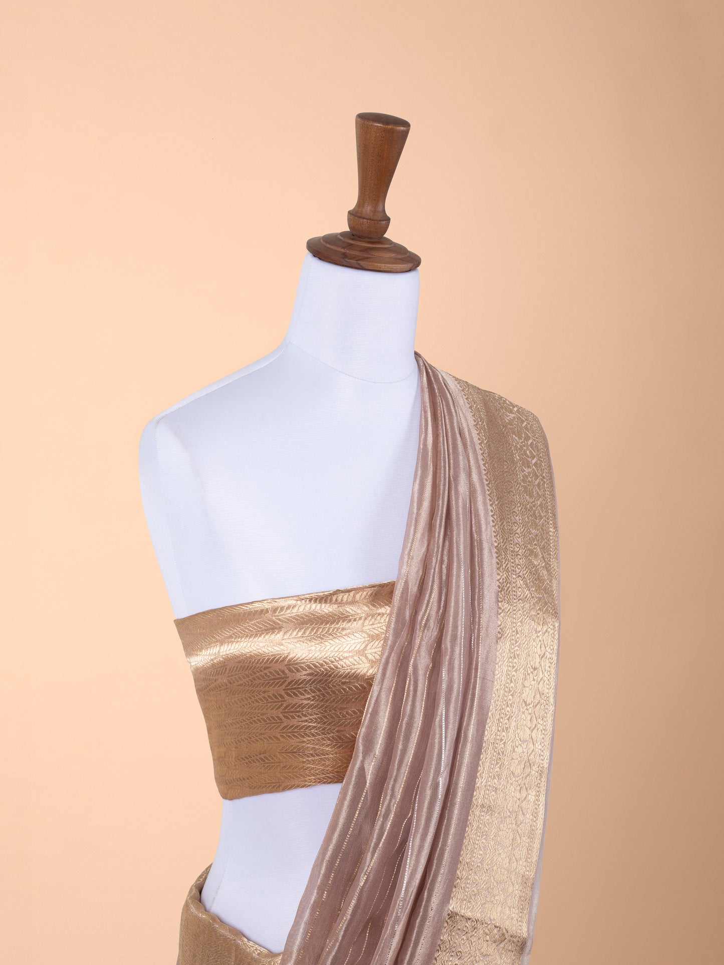 Handwoven Beige Organza Saree