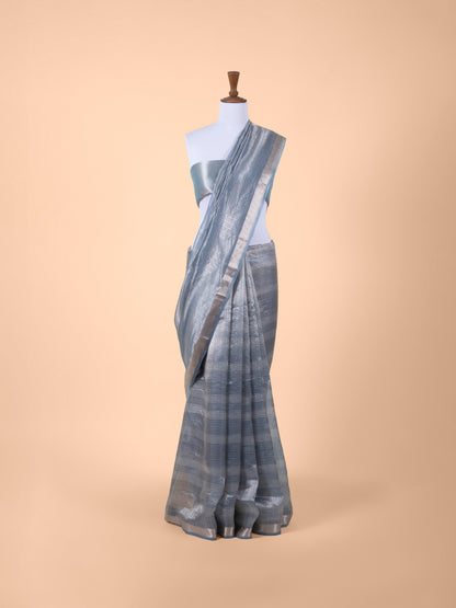 Handwoven Blue Organza Saree