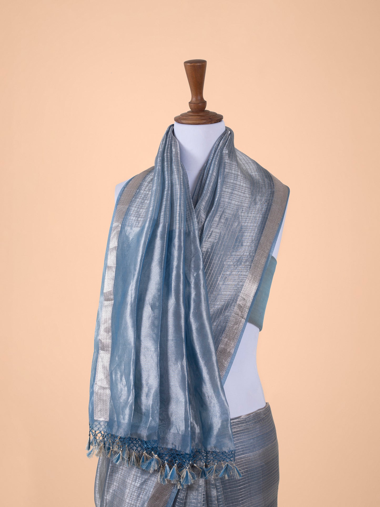 Handwoven Blue Organza Saree