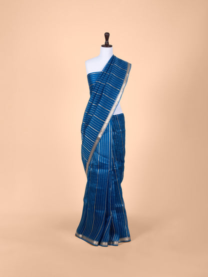 Handwoven Blue Organza Saree