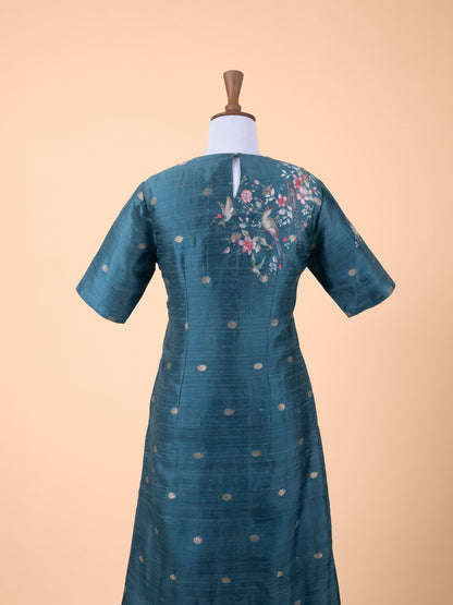 Handwoven Blue Silk Suit