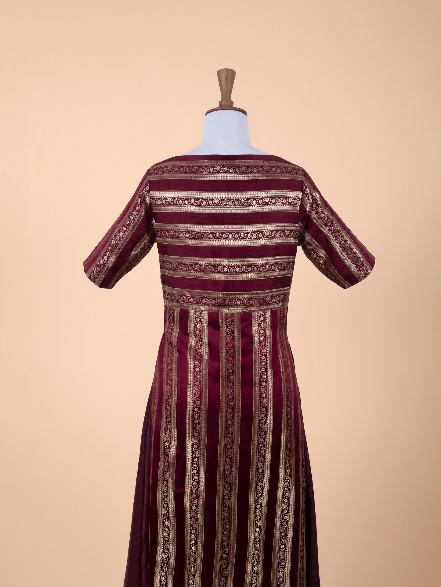 Handwoven Maroon Silk Tunic Set