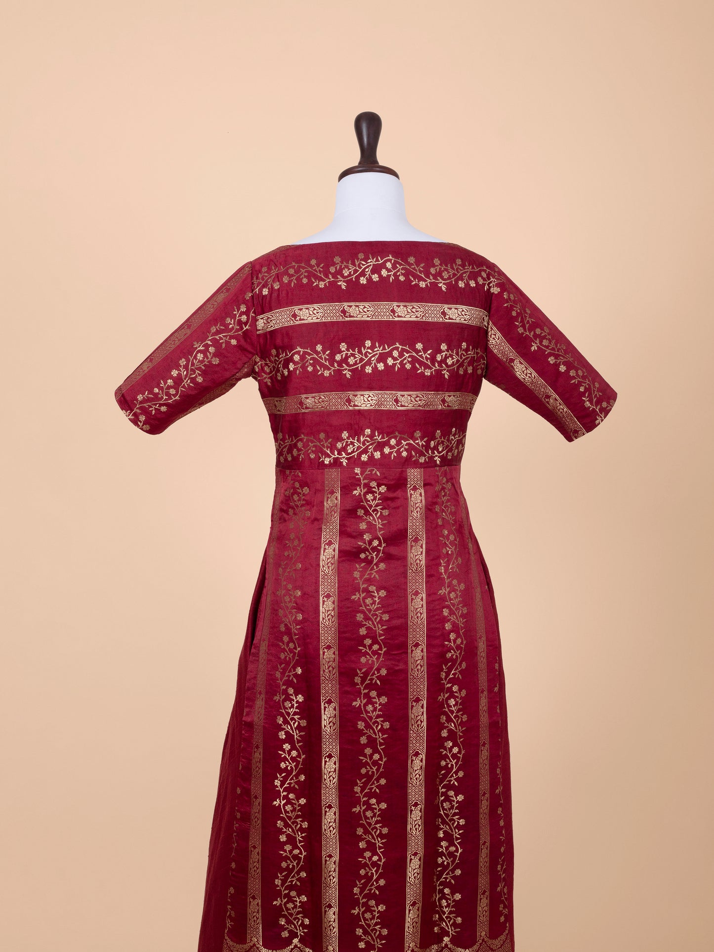 Handwoven Maroon Crepe Tunic Set