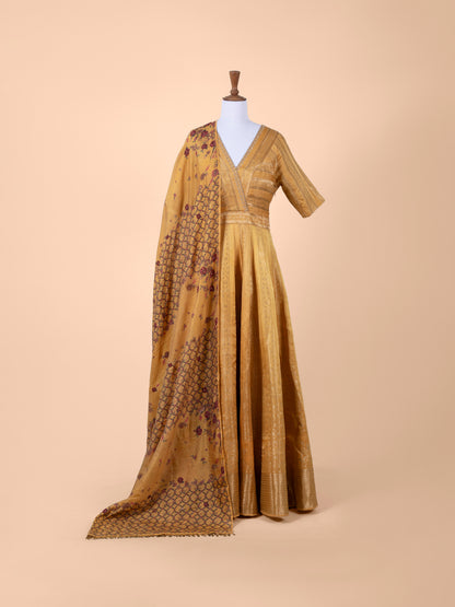 Handwoven Mustard Silk Suit