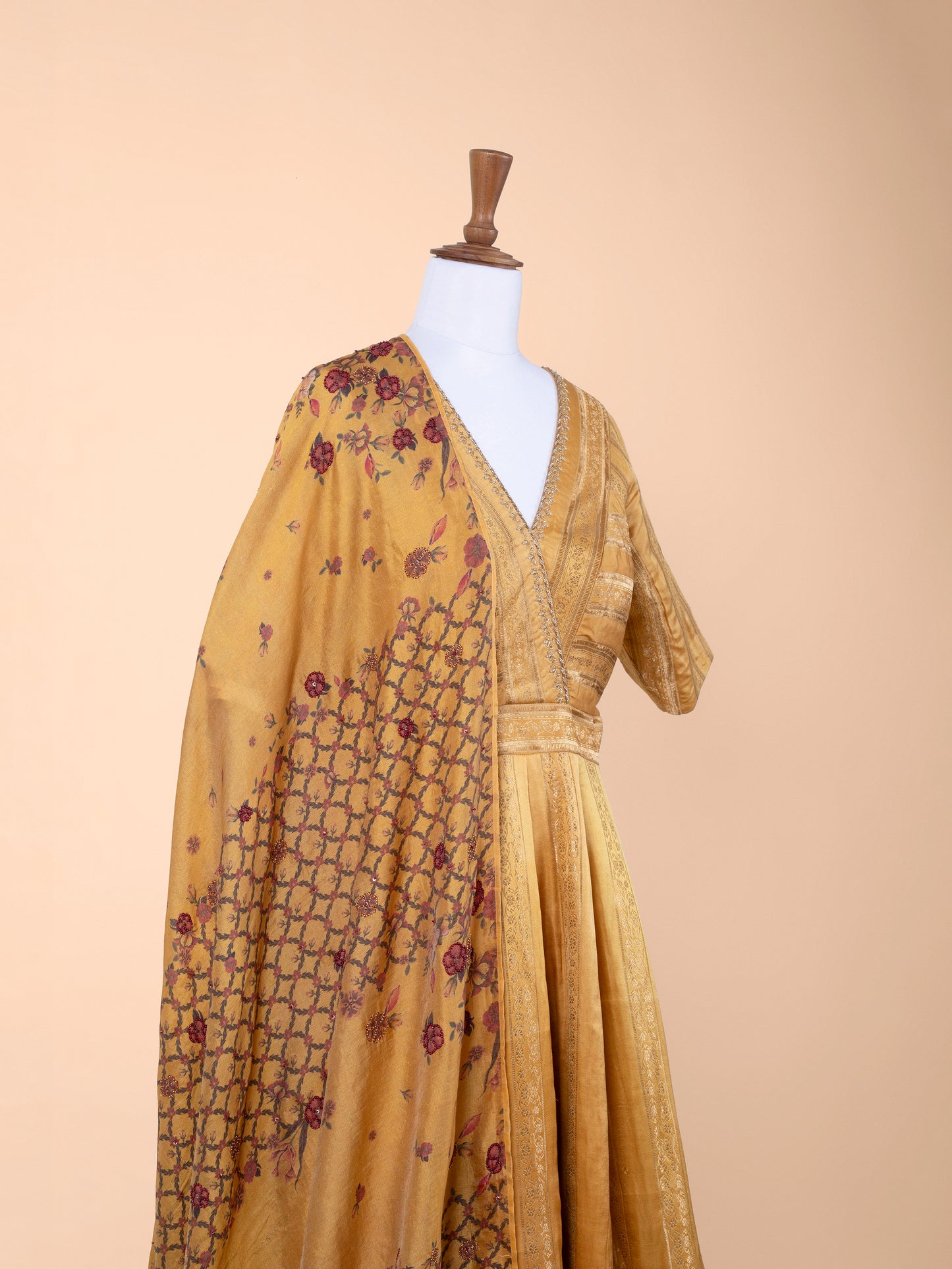 Handwoven Mustard Silk Suit