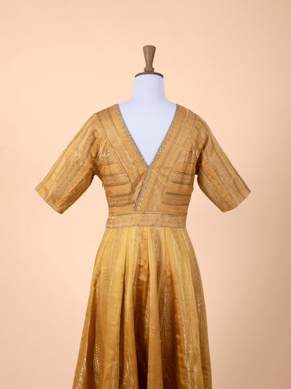 Handwoven Mustard Silk Suit