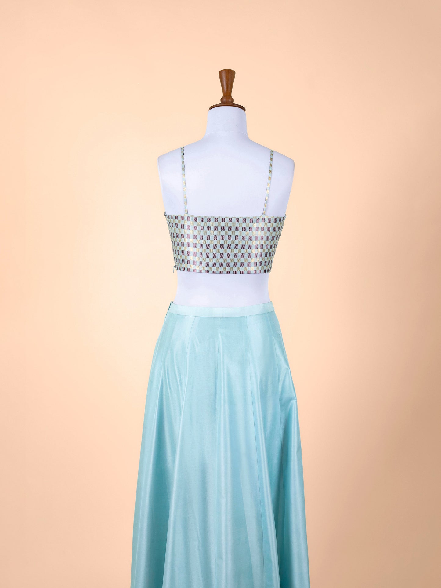 Handwoven Sea Green Silk Lehenga