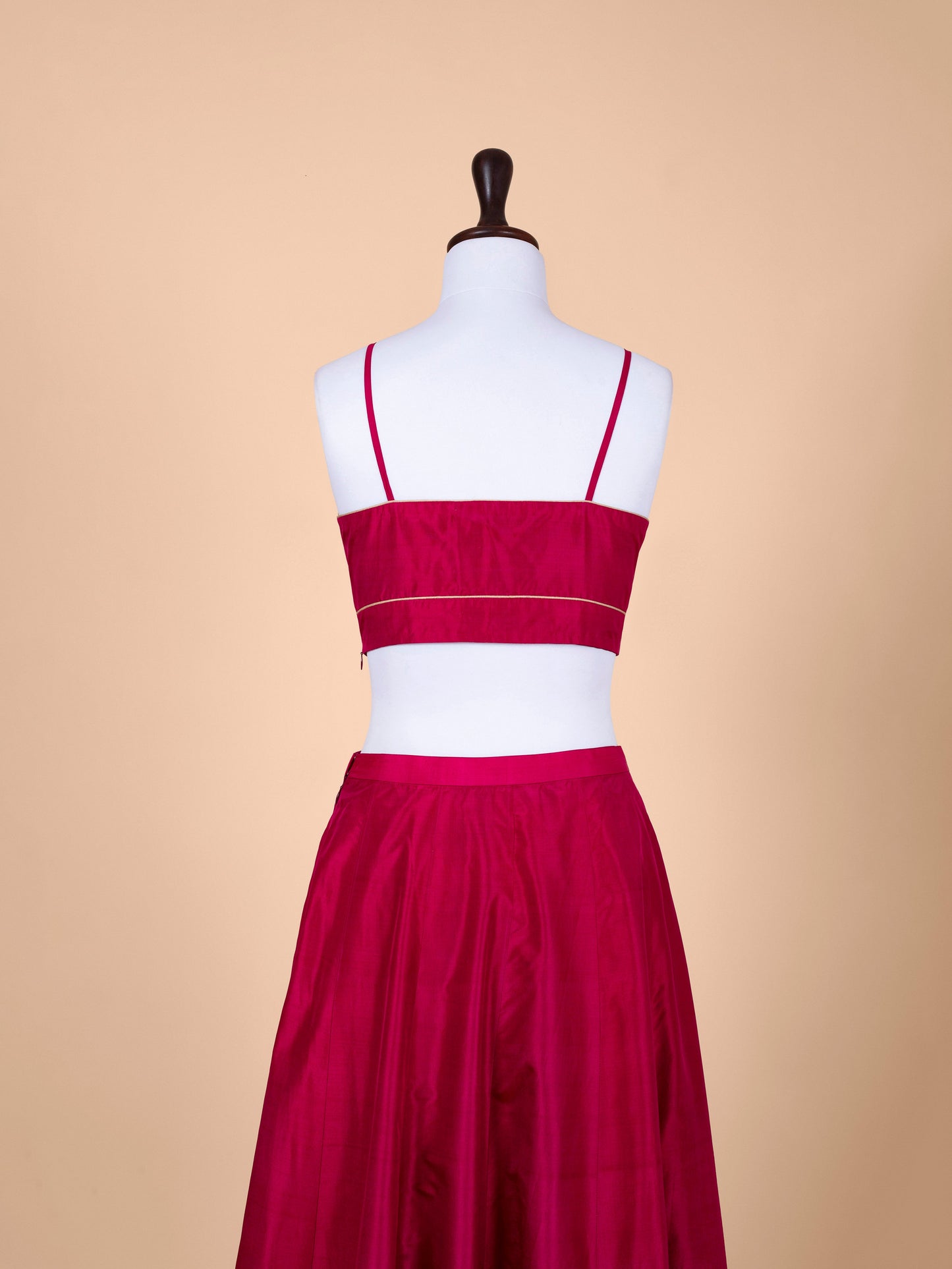 Handwoven Maroon Silk Lehenga