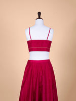 Handwoven Maroon Silk Lehenga