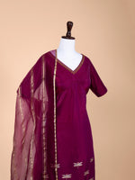 Handwoven Purple Silk Suit