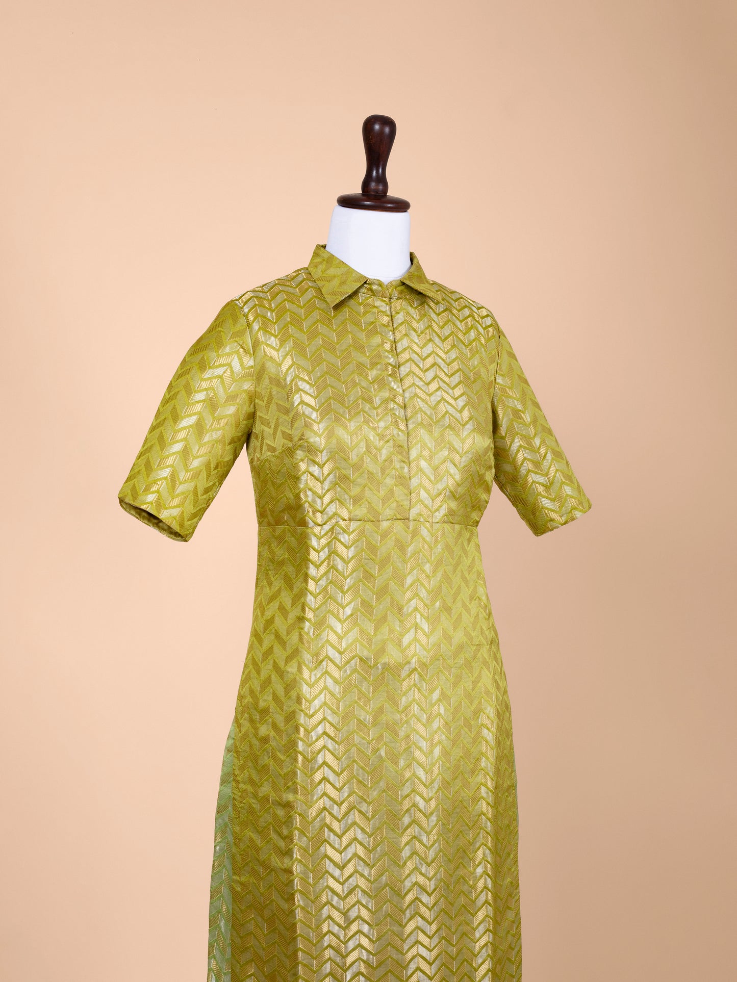 Handwoven Green Satin Silk Suit