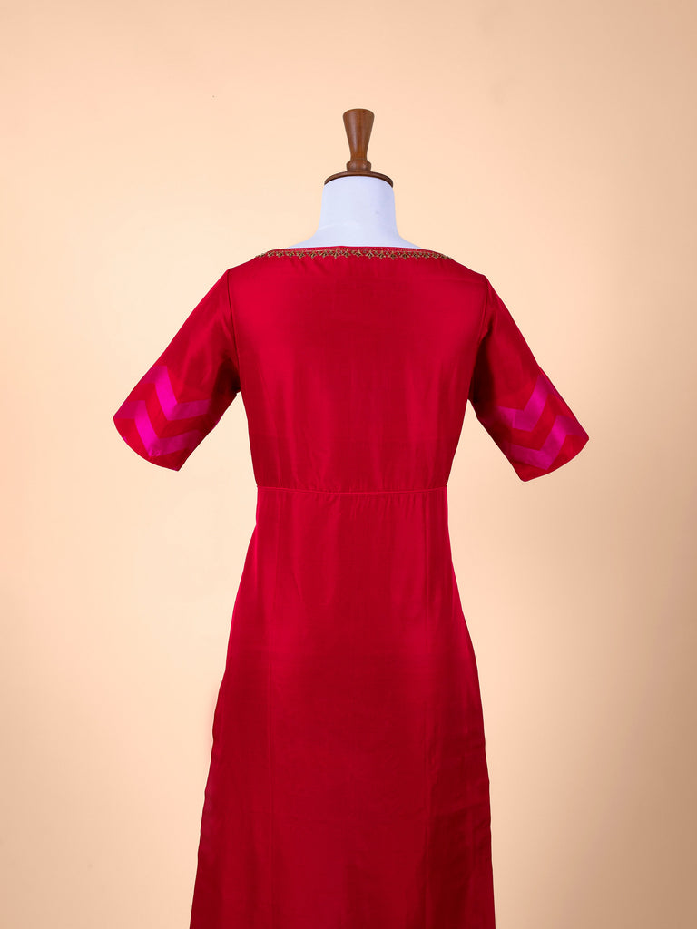 Handwoven Red Silk Suit